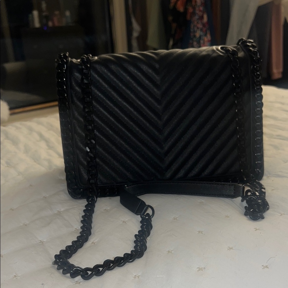 Aldo Black Chevron Crossbody Bag